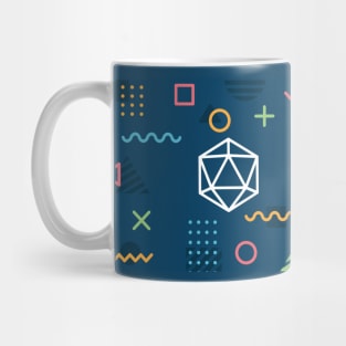 Memphis Design Polyhedral D20 Dice Mug